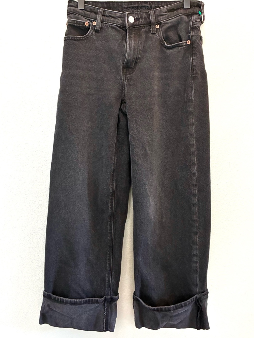 American Eagle Stovepipe Jeans Women’s 4 Short Black Cropped Denim